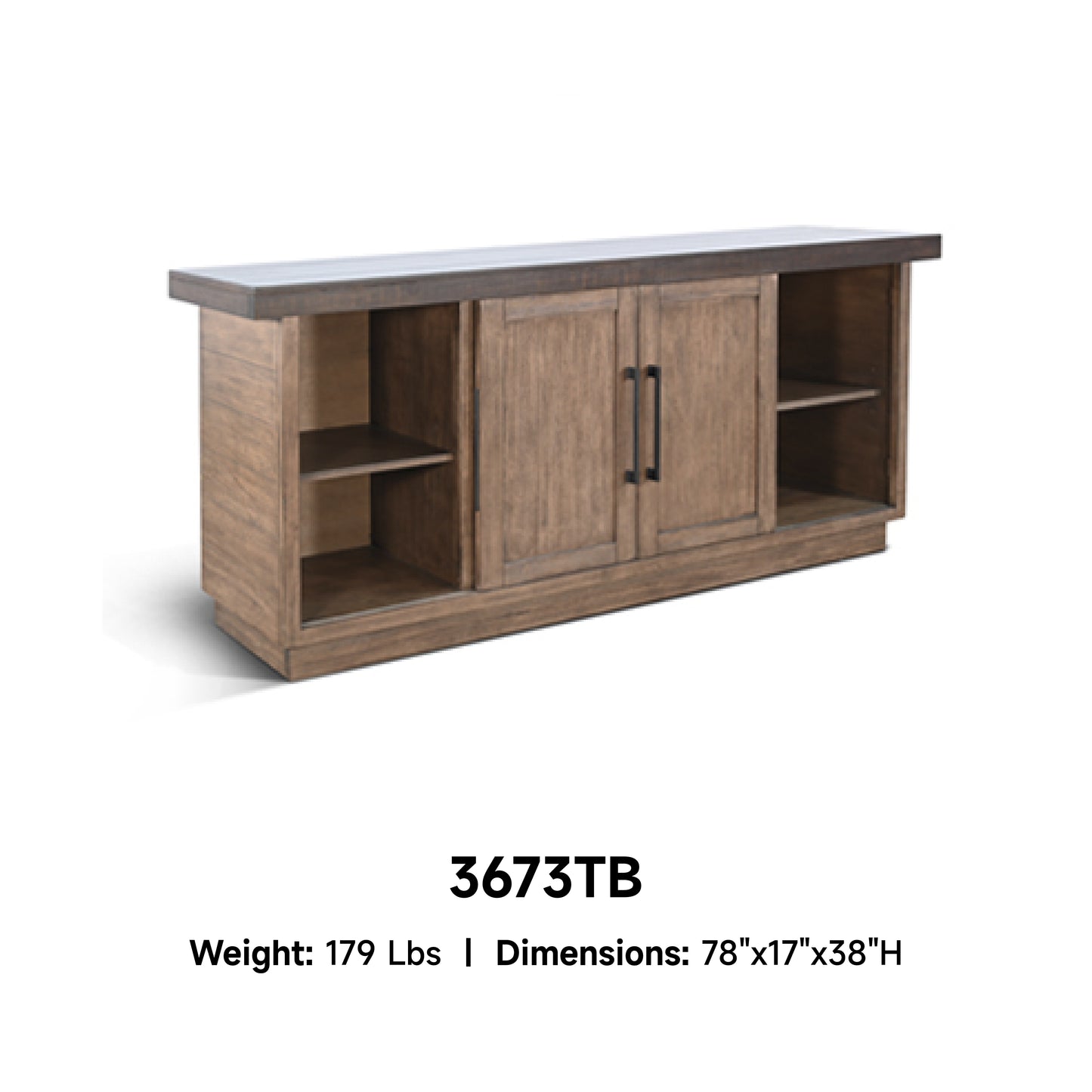 3673TB TV Stand /TV console w/33" Fireplace Option Brown (78-Inch, optional 33''Fireplace, 3648&3666-FPI)