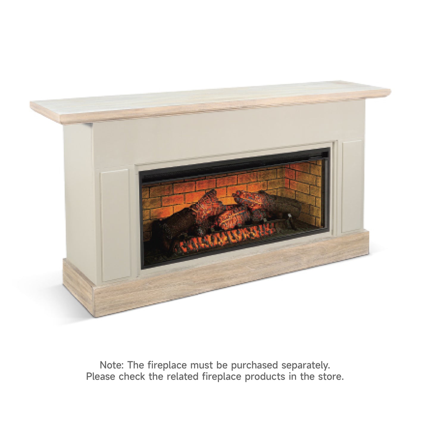 3684WP Media Cabinet w/ 42" Fireplace Option TV Console/TV Stand White(72-Inch，optional Electric Fireplace,3658c&3658w-fpi)