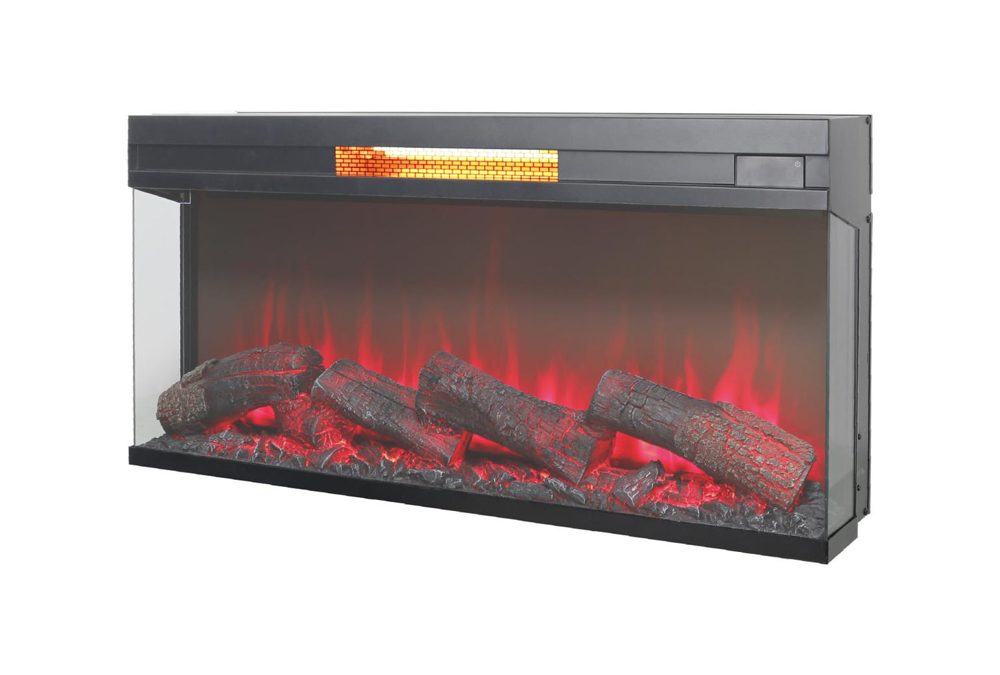 36''Panoramic Electric Fireplace Insert, with 3-Side Glass & Multi-Color Flame, w/Remote Control, Thermostat, Timer, 1500w