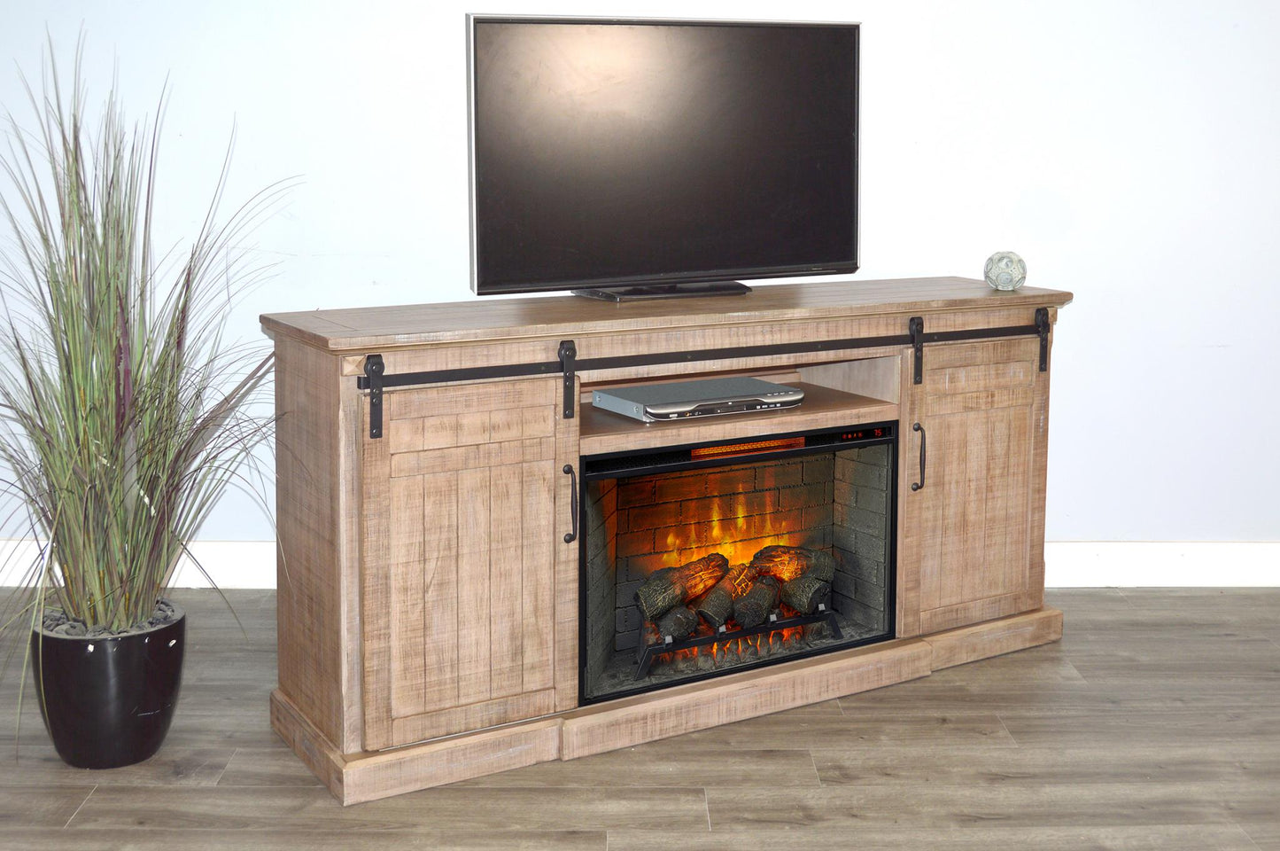 3648DR TV Stand /TV console w/33" Fireplace Option  White (78-Inch, optional  33''Fireplace, 3666-FPI)