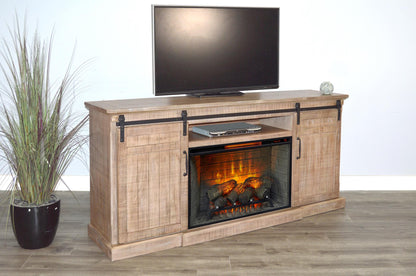 3648DR TV Stand /TV console w/33" Fireplace Option  White (78-Inch, optional  33''Fireplace, 3666-FPI)