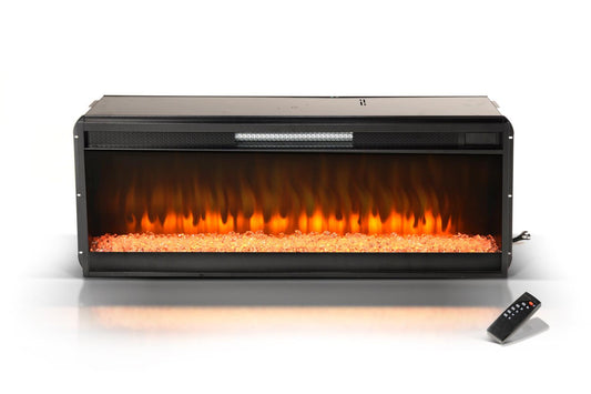 42'' 3658C-FPI Crystal Fireplace Insert, Multi-Color Flame,w/Remote Control, Thermostat, Timer, 1500w