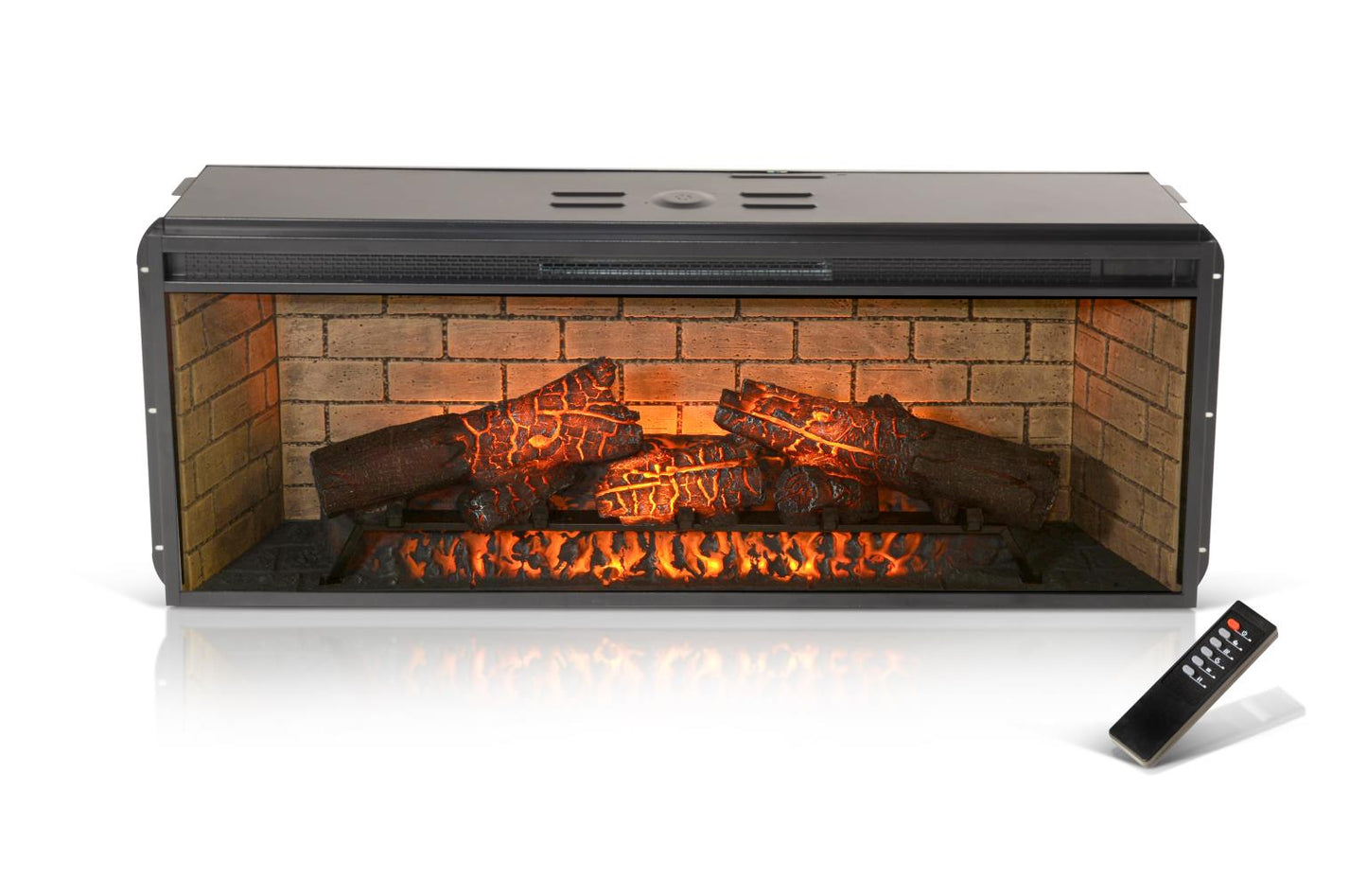 42'' 3658W-FPI Log Fireplace Insert, Multi-Color Flame , w/Remote Control, Thermostat, Timer, 1500w