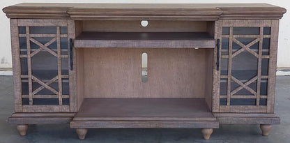 3687DR Media Console Rustic TV Stand Beige  (72-inch, optional Fireplace ,for 36''fireplace option 2001B-36P )