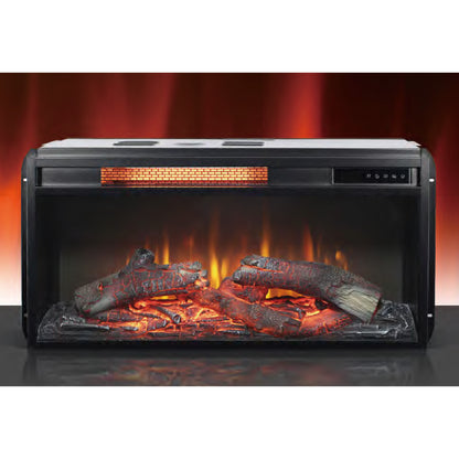 28" Crystal Fireplace Insert，Black,16-Color Flame, w/Remote Control, Thermostat, Timer, 1500w 2001B-28W