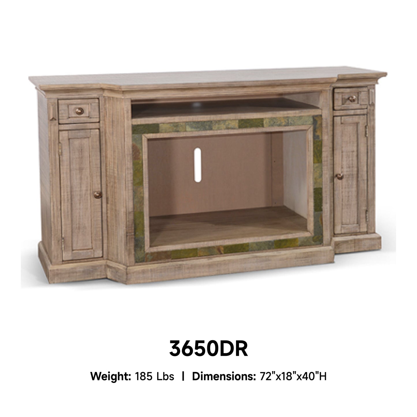 3650DR TV Stand /TV console with Storage Cabinets, Multicolor (72-Inch, optional 33''Fireplace, 3648&3666-FPI)