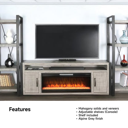 3652AG-78 Media Cabinet w/ Pier & 42" Fireplace Option TV Console/TV Stand Multi Color(78-Inch，optional Electric Fireplace,3658c&3658w-fpi)