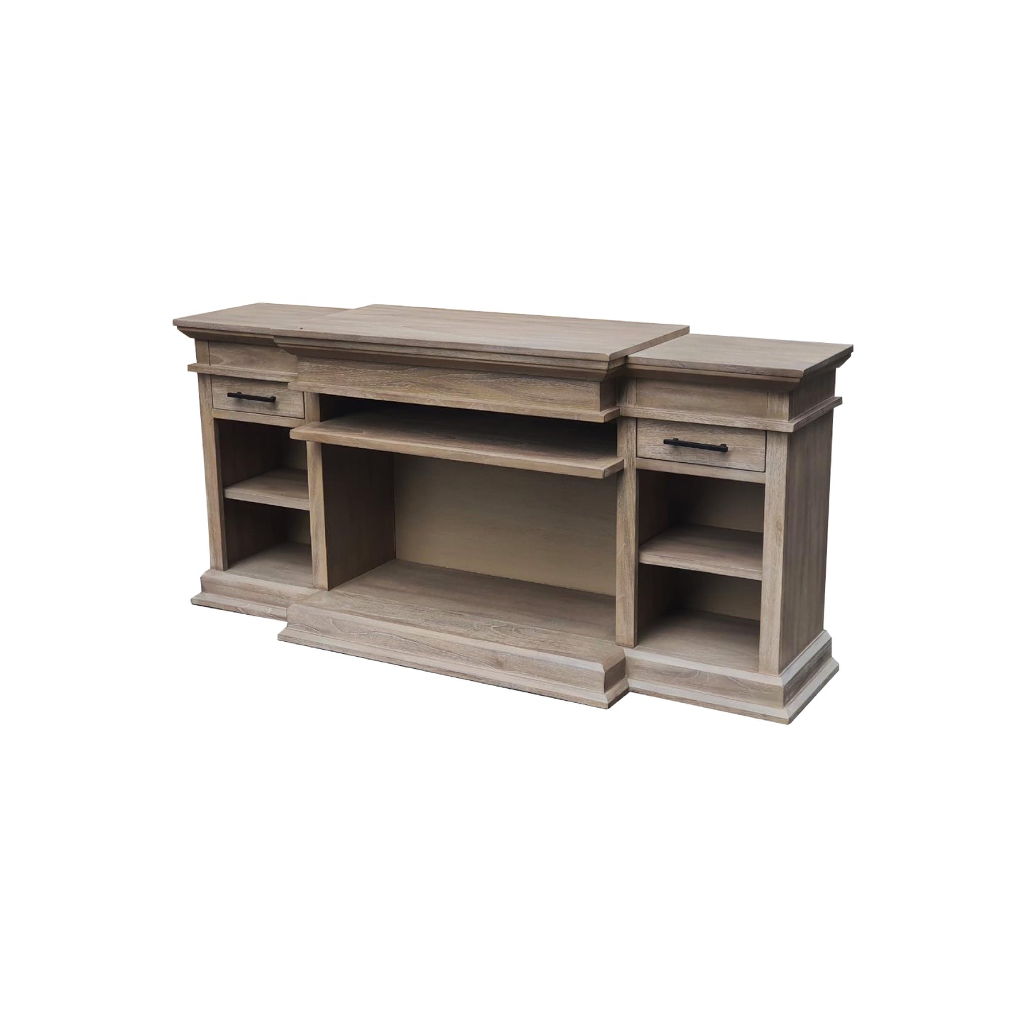 3688WE Media Console Rustic TV Stand Beige  (72-inch, optional Fireplace ,for 36''fireplace option 2001B-36P )