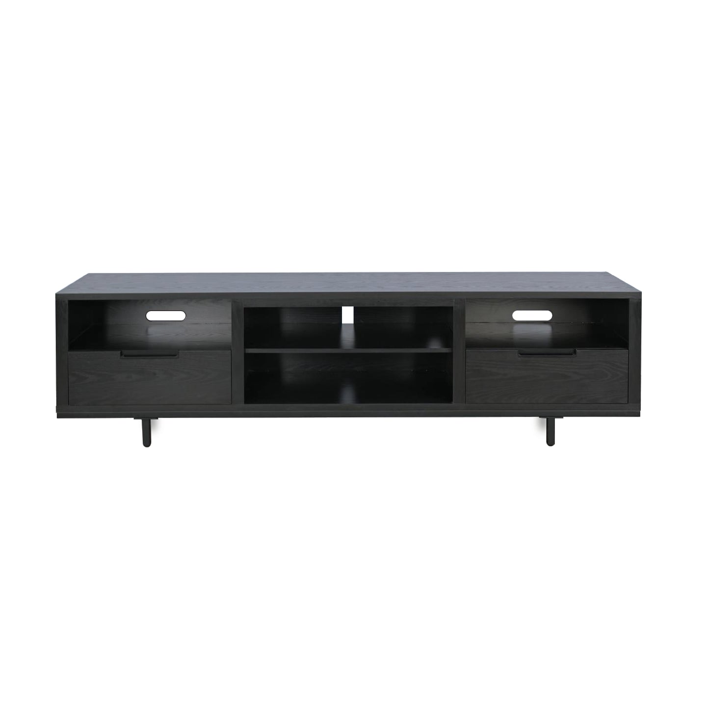 3503BOM Media Console Rustic TV Stand Black (70-inch, Not Contain Fireplace, W/28'' Fireplace Option 2001B-28W&C)